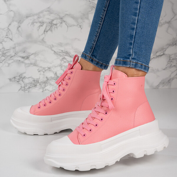 Sneakersi dama din piele ecologica Roz Codruta