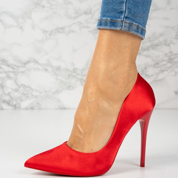 Pantofi dama cu toc subtire Rosii Jane