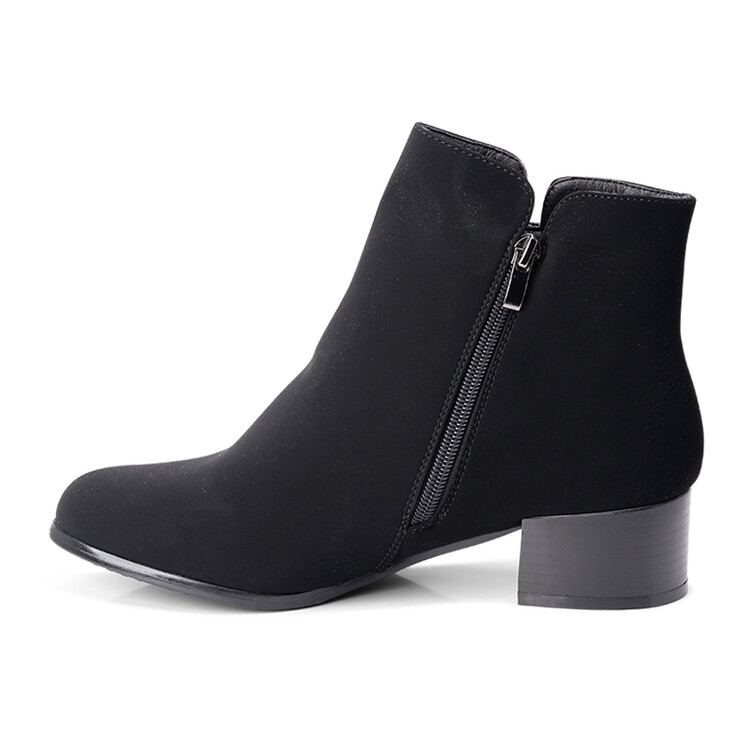 Botine dama din piele ecologica imblanite Negre Oliviana