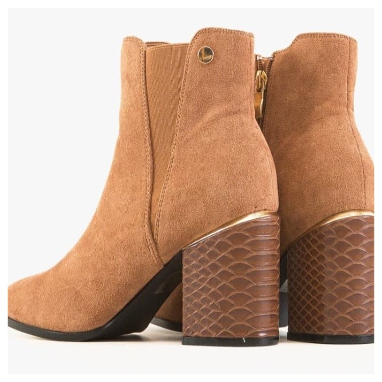 Botine dama din piele ecologica intoarsa Maro Germina