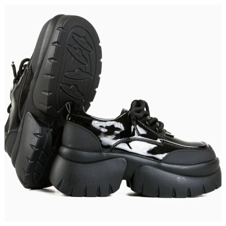 Pantofi dama casual din piele ecologica lacuita MIU