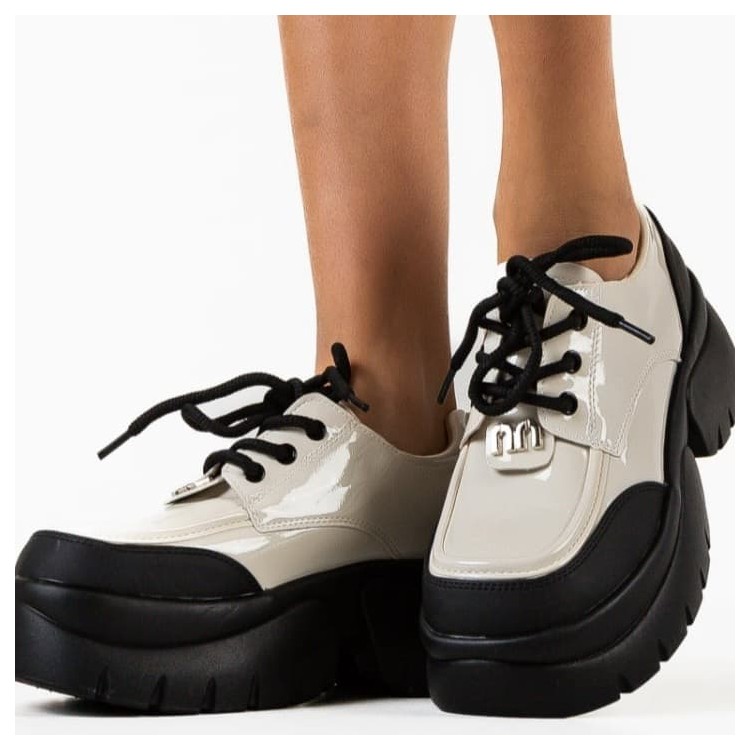 Pantofi dama casual din piele ecologica Albi Aranea